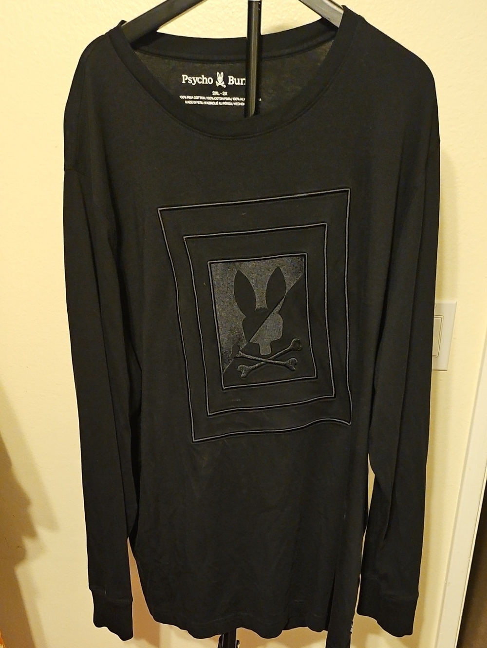 Psycho Bunny Black Long-Sleeve Graphic Crewneck Tee